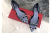 RV单鞋 Roger Vivier专柜同款尖头单鞋 水钻方扣平底鞋 蓝色-高仿包包