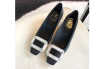Roger Vivier 18ss专柜同款单鞋代购品质RV水钻方扣单鞋-黑色-高仿包包