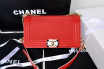 高仿香奈儿包 Chanel新款女包 leboy口盖包 5626 红色羊皮链条包-高仿包包